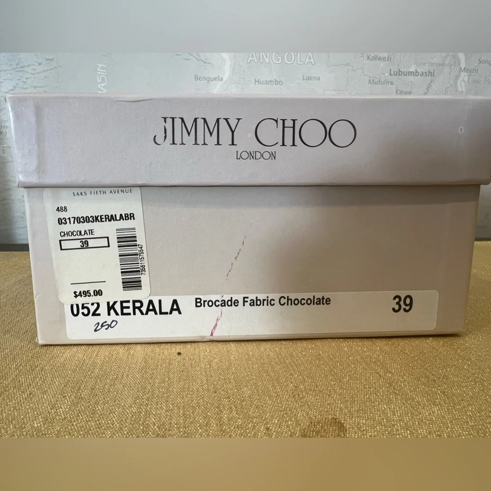 Jimmy Choo Kerala Brocade Gold Brown Silver Crystal Mules Shoes Stiletto 39 XE - Picture 7 of 7